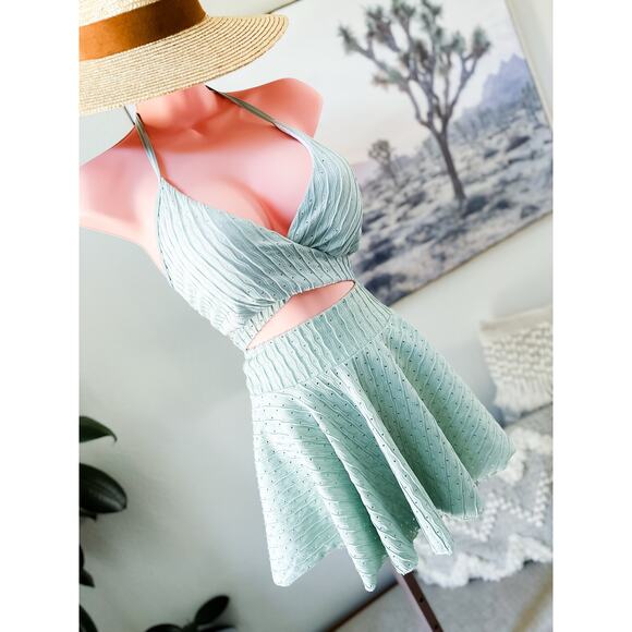 Wanderlust & Seafoam Serenity ocean mist 3pc coastal daydreams swimsuit set - Picture 4 of 5